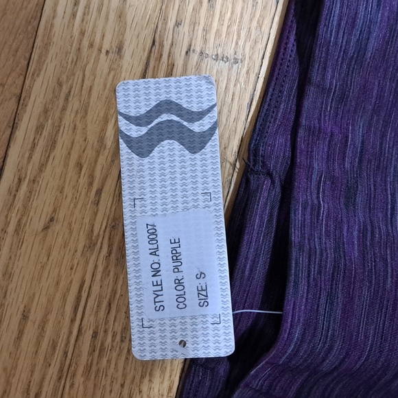 NWT Motion by Coalition Dance Gym Black with purple waistband Leggings Sz S - Picture 3 of 7